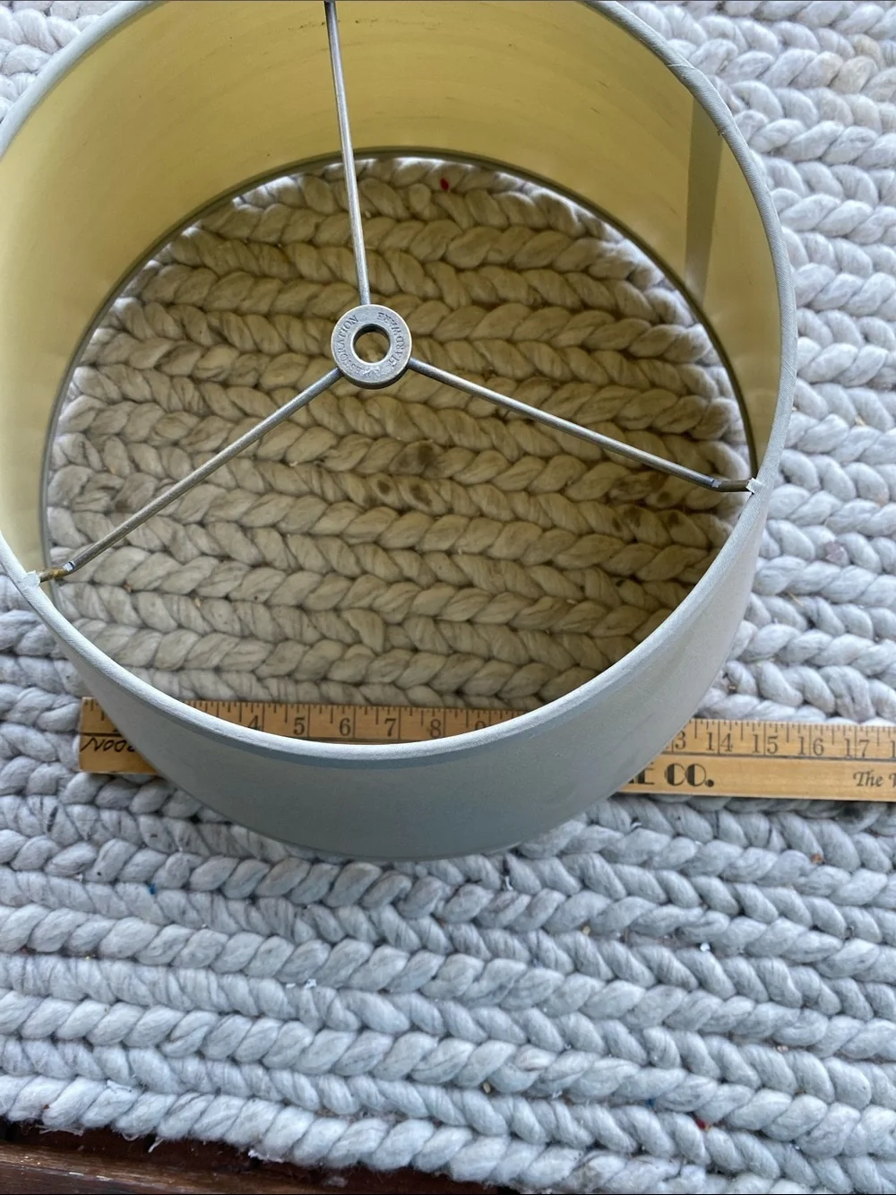 Neutral Cream celadon Linen Lamp Shade - Classic Drum Style